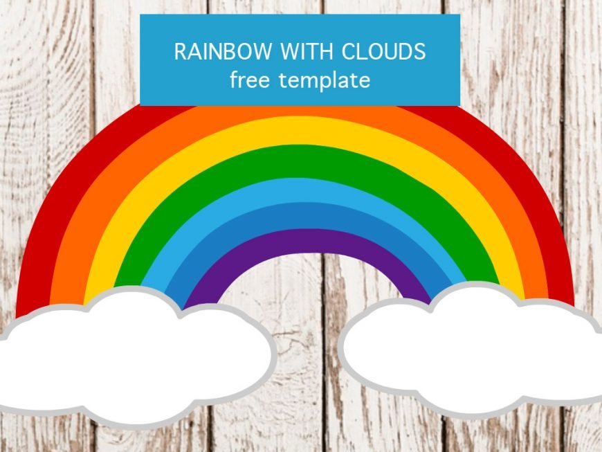 Rainbow with clouds Free Vector | Coloring Page