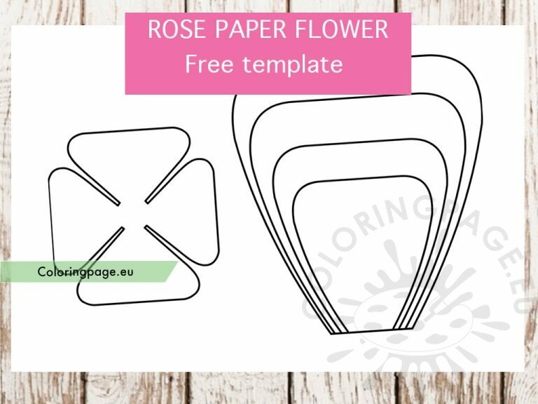 Rose paper flower template printable | Coloring Page