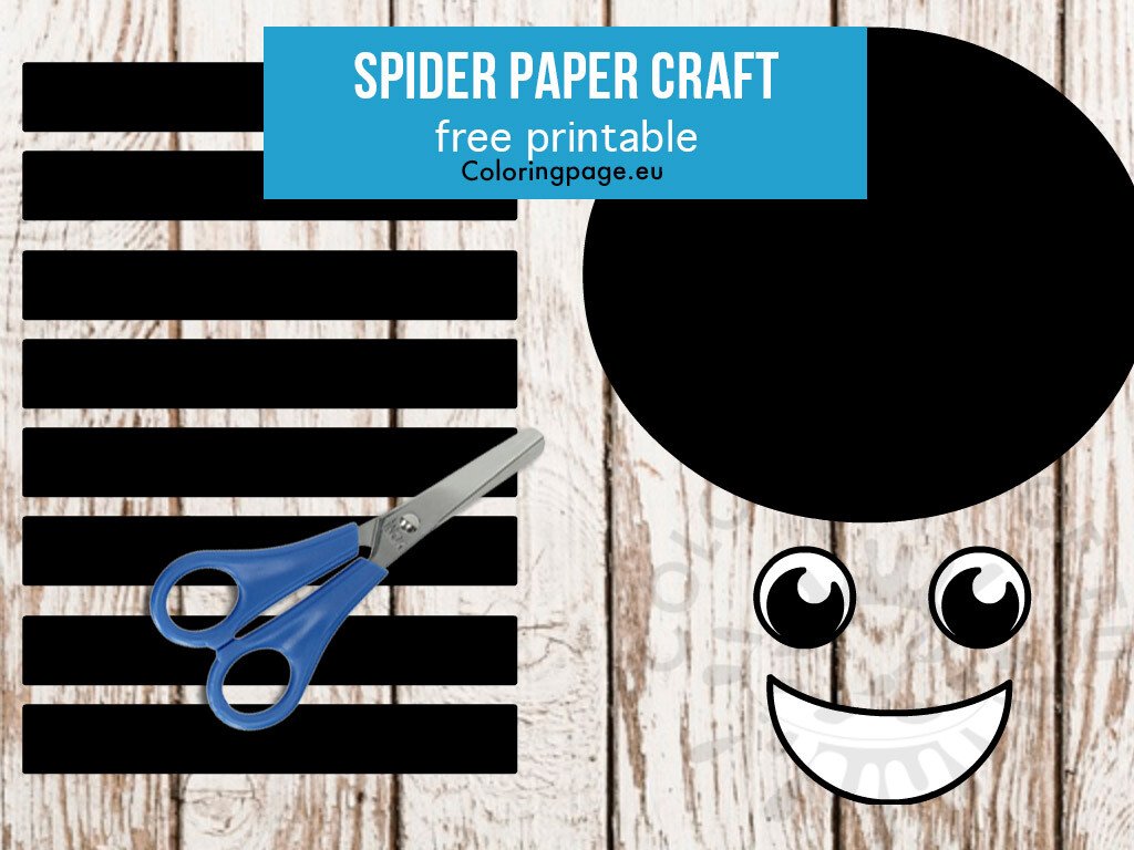 Free Printable Simple Spider Paper Craft Coloring Page