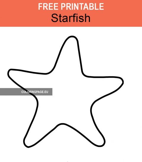 Free starfish template | Coloring Page