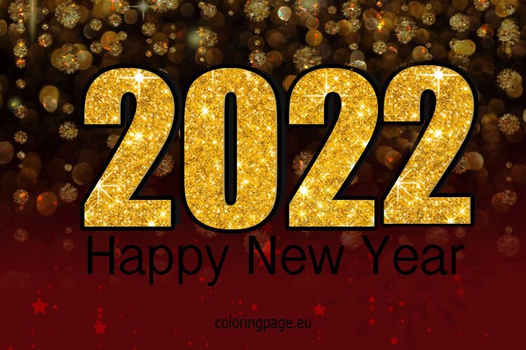 Red gold happy new year 2022