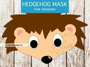 Hedgehog face paper mask | Coloring Page