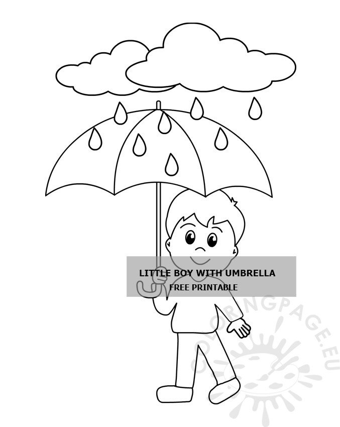 child walking umbrella