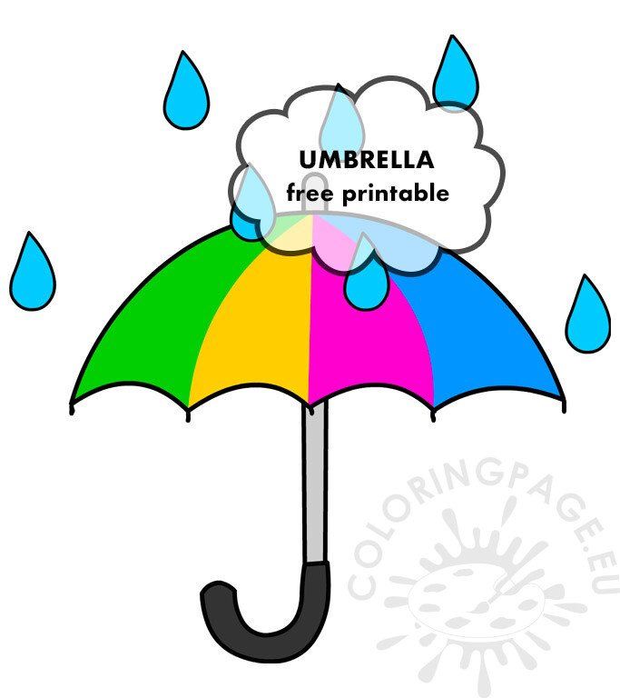 colorful umbrella rain drops