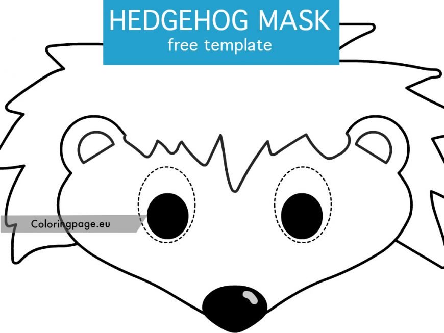 Hedgehog Paper Mask Template Coloring Page