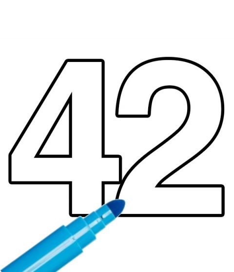 Number 42 template free | Coloring Page