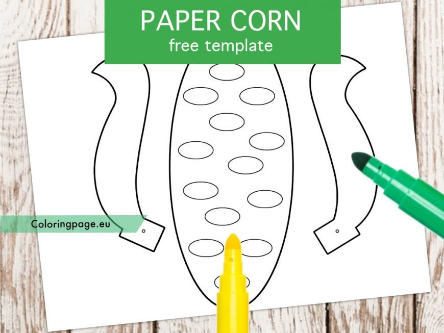 Paper corn craft template Coloring Page