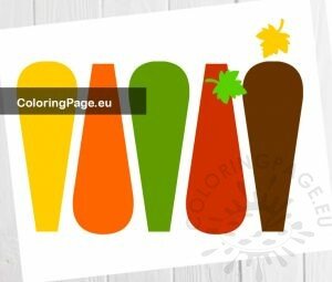 Colorful turkey feathers printable | Coloring Page
