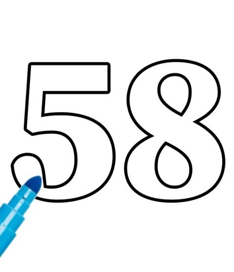 Number 58 template | Coloring Page