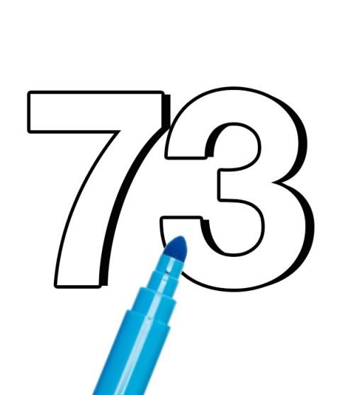 Number 73 template | Coloring Page