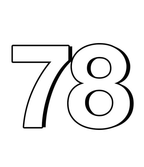 Number 78 template | Coloring Page