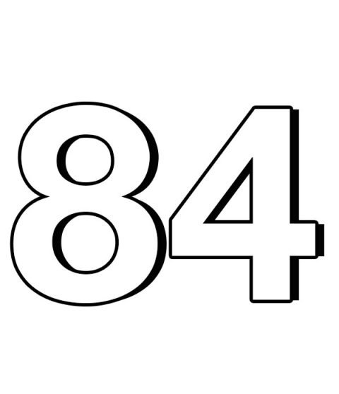 Number 84 template | Coloring Page