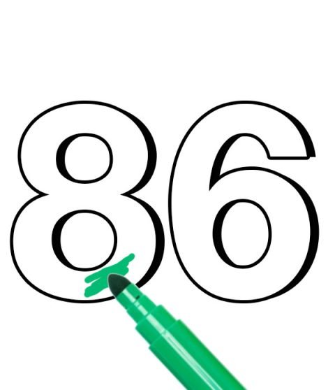 3d Number 86 | Coloring Page