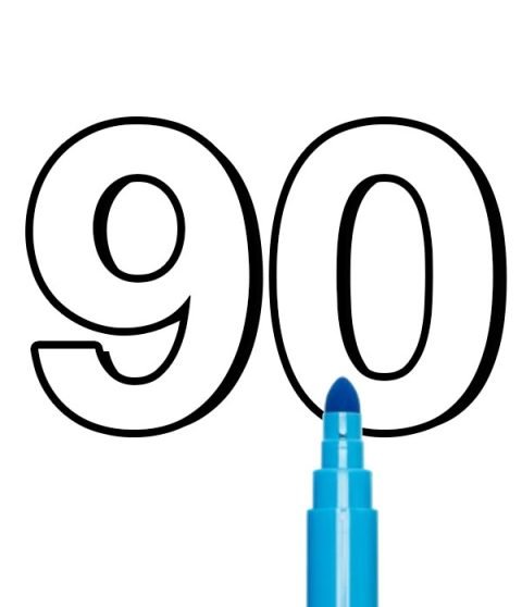 Number ninety template | Coloring Page