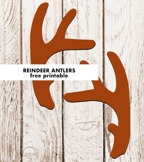 Reindeer antlers craft template | Coloring Page