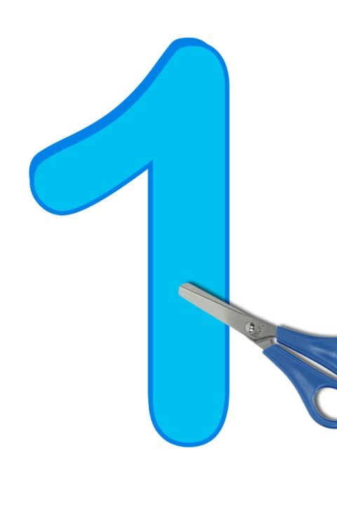 Number 1 Blue printable | Coloring Page