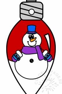 Christmas Ornament with snowman | Coloring Page