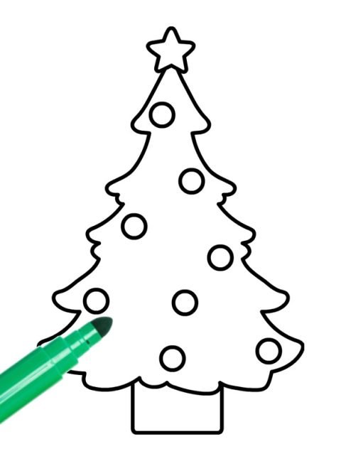 Christmas tree coloring page | Coloring Page