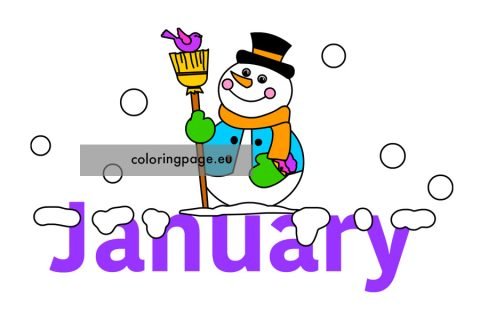 January Month image | Coloring Page