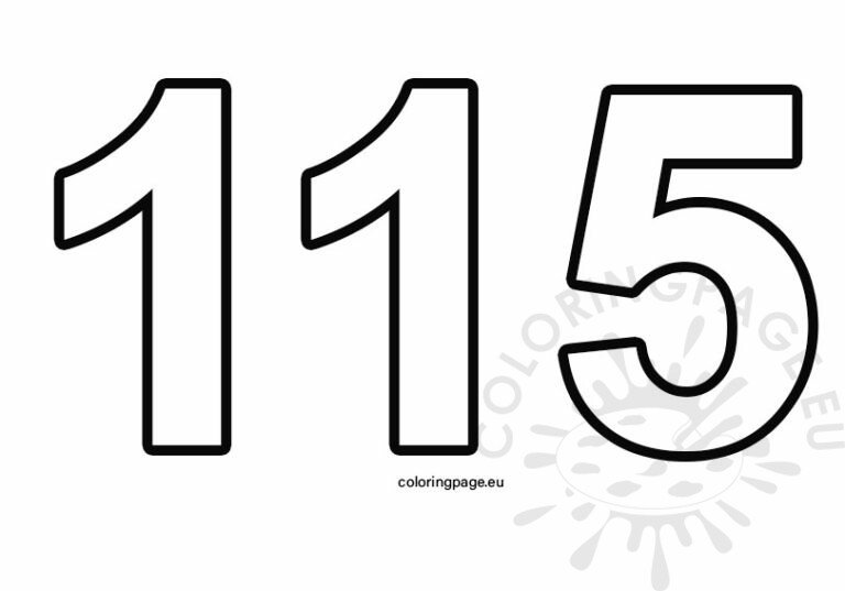 Number 115 template Coloring Page