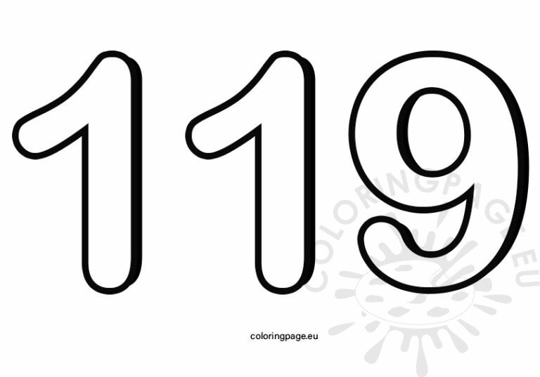 Number 119 Template Coloring Page