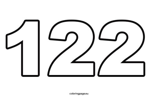 Number 122 shape | Coloring Page