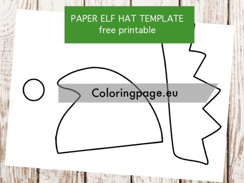 Paper elf hat template | Coloring Page