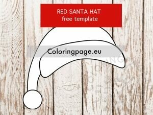 Red Santa Hat template pdf | Coloring Page
