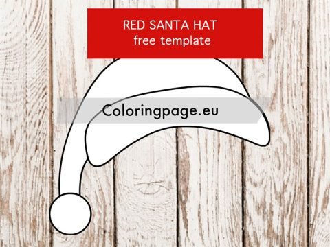 Red Santa Hat template pdf | Coloring Page