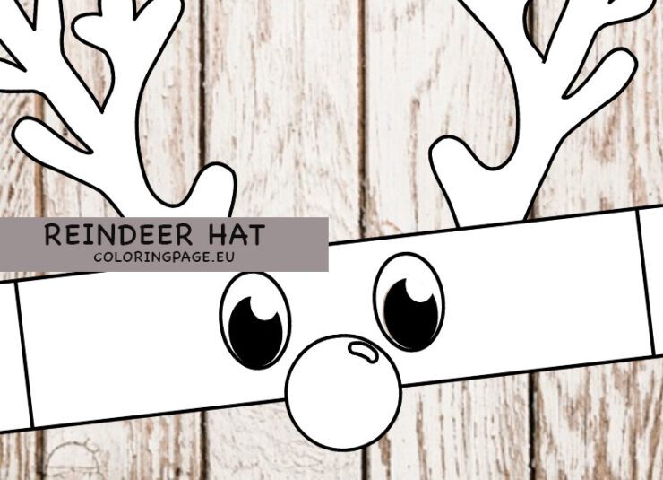Reindeer hat preschool template | Coloring Page