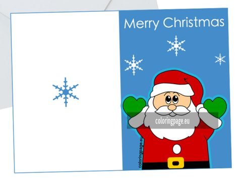 Santa Christmas Card printable | Coloring Page