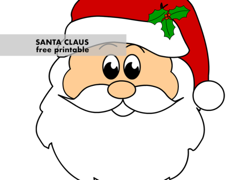 Santa Claus Head printable | Coloring Page