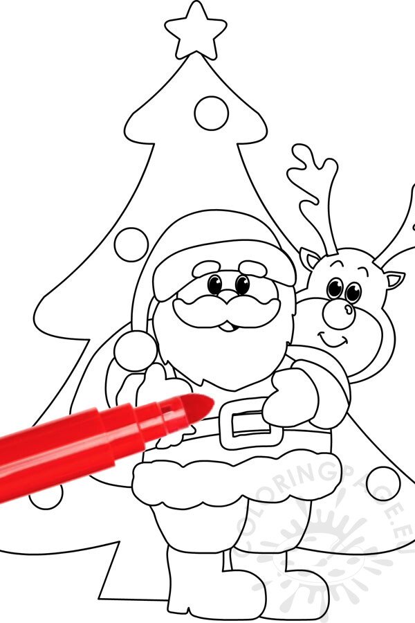 santa reindeer coloring