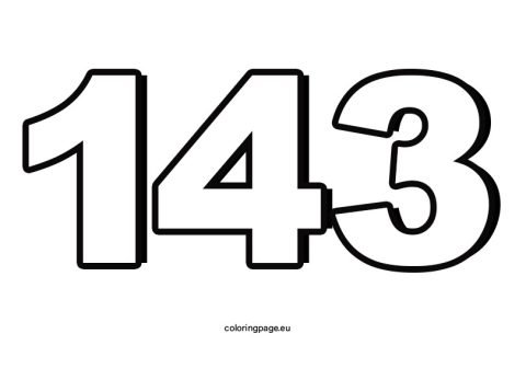 Free printable number 143 | Coloring Page