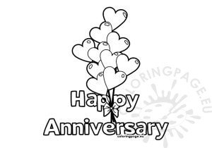 Happy anniversary coloring page | Coloring Page