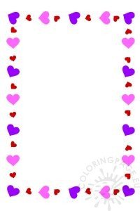 Colorful Hearts Frame | Coloring Page