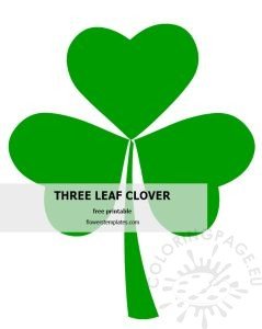 Green 3 leaf clover | Coloring Page