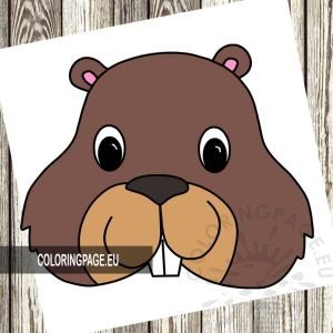 Groundhog Face Mask printable Coloring Page