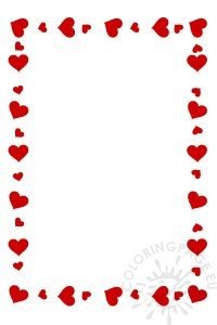 Colorable Heart Frame Hearts frame | Coloring Page