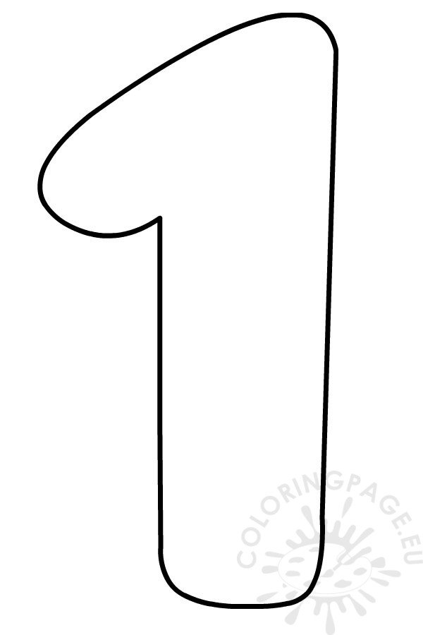 Printable Bubble Number 1