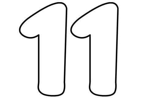 Number 11 Bubble Letter | Coloring Page