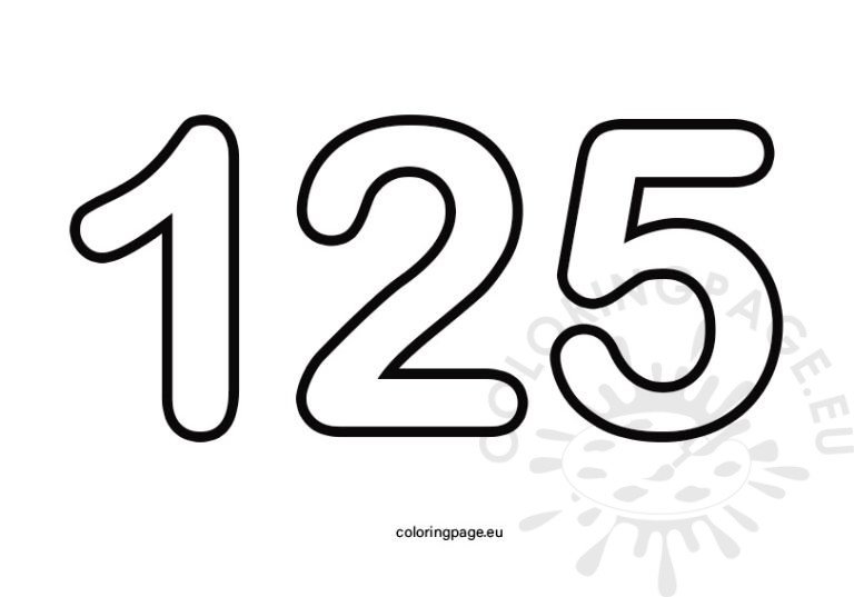 Number 125 Coloring Page