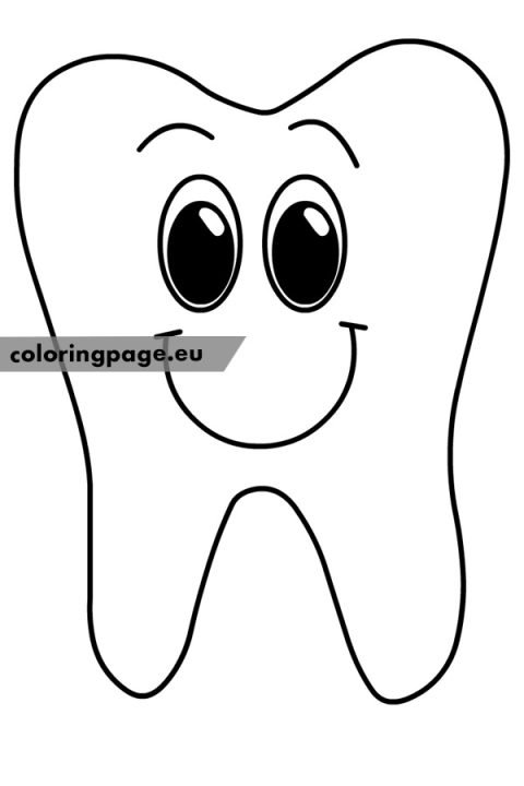 Tooth Character coloring page | Coloring Page