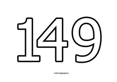 Number 149 black and white | Coloring Page