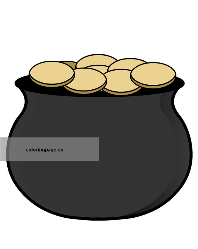 pot gold coins vector