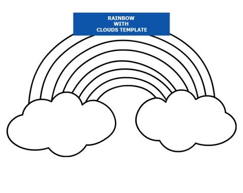 Rainbow with Clouds Template | Coloring Page