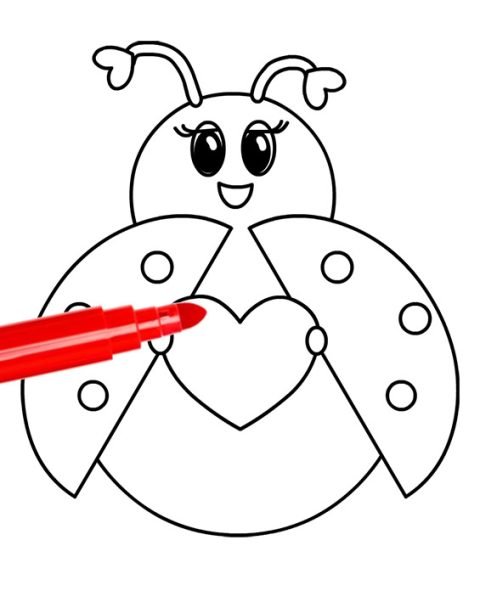 Ladybugs - Coloring Page