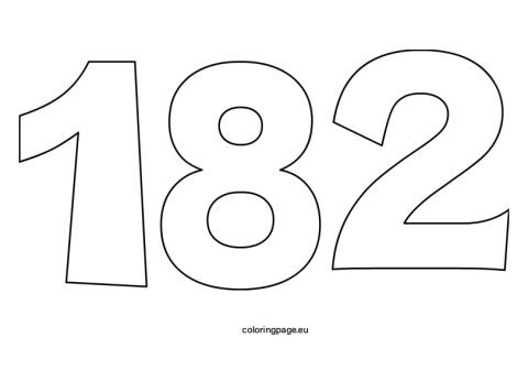 Number 182 shape | Coloring Page