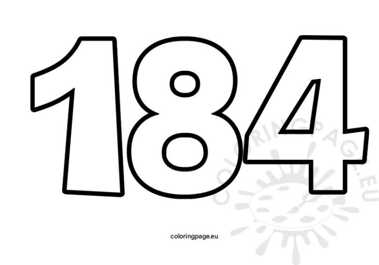 Number 184 outline | Coloring Page