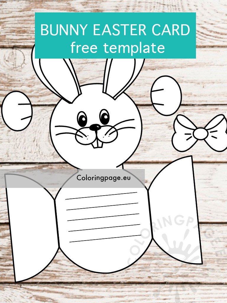 bunny easter card template